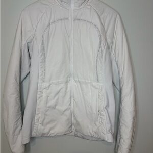 Lululemon White Bomber Style Windbreaker